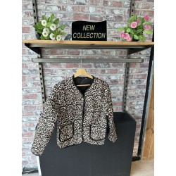 VESTE A BOUTON MOTIF LEOPARD