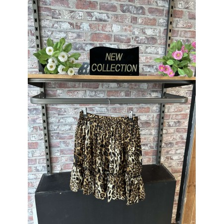 JUPE COURTE MOTIF LEOPARD