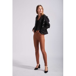 PANTALON TOXIK TAILLE HAUTE SIMILI CUIR