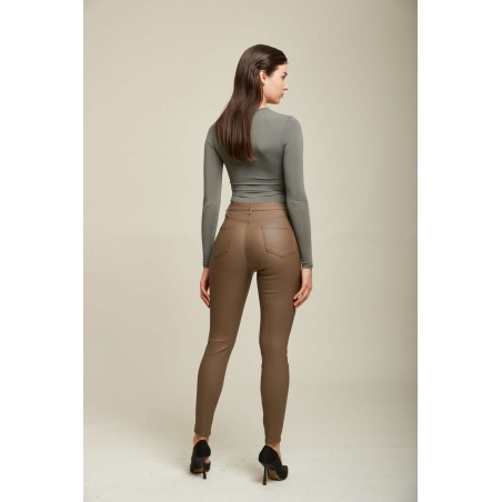 PANTALON TOXIK TAILLE HAUTE SIMILI CUIR