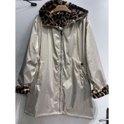 VESTE LONGUE REVERSIBLE ET IMPERMEABLE LEOPARD