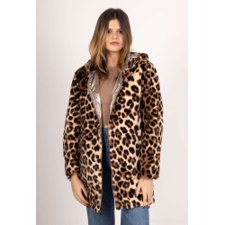 VESTE LONGUE REVERSIBLE ET IMPERMEABLE LEOPARD