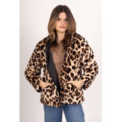 VESTE REVERSIBLE ET IMPERMEABLE LEOPARDE