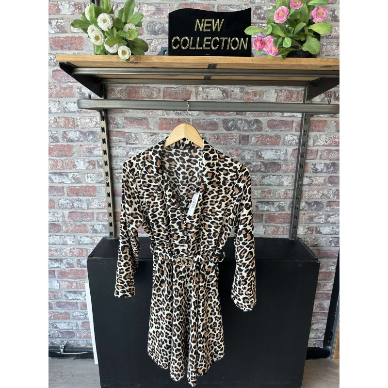 ROBE COURTE MOTIF LEOPARD