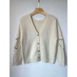 GILET CARDIGAN COEUR